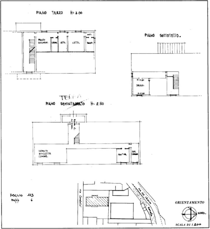 piantina alloggio, sottotetto e cantina via Selo 2 per CCPMC